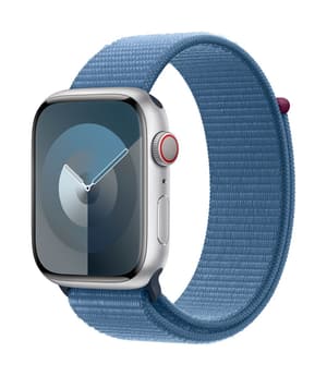 Watch Series 9 GPS + Cellular 45mm Silver Aluminium Case with Winter Blue Sport Loop