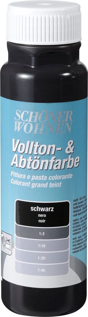 Vollton- und Abtönfarbe Schwarz 250 ml