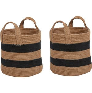 2er Set Jute Körbe naturbeige und schwarz GEREDE