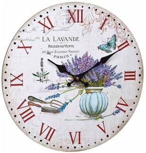 Horloge murale Vintage La Lavande Ø 33,7 cm, multicolore