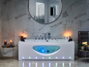 Vasca da bagno idromassaggio con luci LED 170 cm bianco HAWES