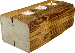 Déco 3 bougies de vieux bois 100-140 x 100-140 x 240 mm
