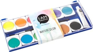 Wasserfarbkasten, Aquarellfarben in hoher Qualität für kreative Meisterwerke, Bunt, 12 Farben inkl. Deckweiss & Pinsel