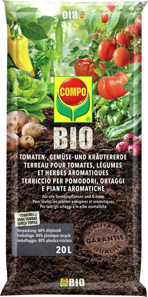 BIO Tomaten-, Gemüse- und Kräutererde, 20 l