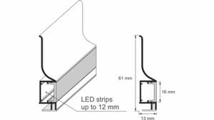 Guarnizioni a labbro per profili base LED Frontligh/Downlight