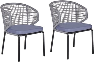 Lot de 2 chaises de jardin grises PALMI