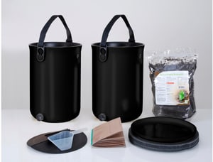 Composter Organko 2, set di 2, nero