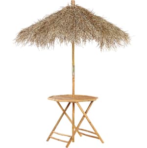 Tavolo da giardino con ombrellone legno di bambù chiaro 245 cm MOLISE