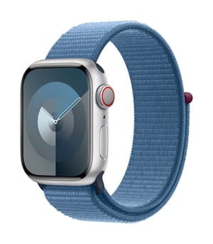 Watch Series 9 GPS + Cellular 41mm Silver Aluminium Case with Winter Blue Sport Loop