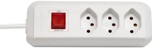 Prolongateur multiprise cleverLINE avec interrupteur 3 prises blanc 1,5m H05VV-F 3G1,0