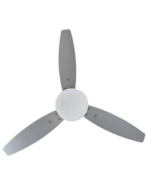 Ventilateur de plafond argenté avec lampe blanche MLAVA