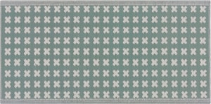 Tapis extérieur vert au motif croix blanches 90 x 180 cm ROHTAK