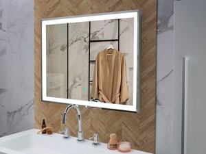 Badspiegel mit LED-Beleuchtung rechteckig 80 x 60 cm ARGENS
