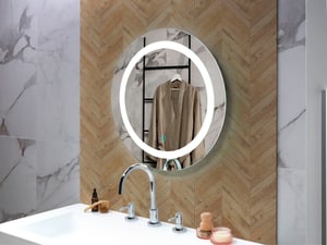 Badspiegel mit LED-Beleuchtung rund 58 x 58 cm SELUNE