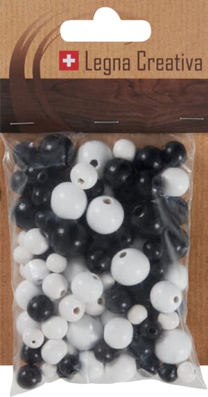 Boules en bois noir et blanc