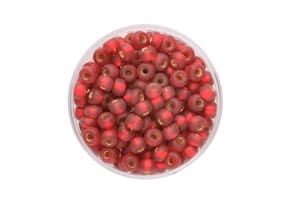 Rocailles 4.5mm argentati 17g rosso opaco