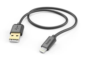 Câble de charge, USB-A - Lightning, 1,5 m, noir