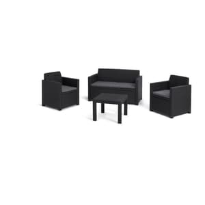 Alabama Lounge Set graphite Canapé + 2 fauteuils + table