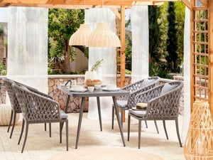 Tavolo da giardino alluminio grigio scuro 140 x 80 cm LIPARI