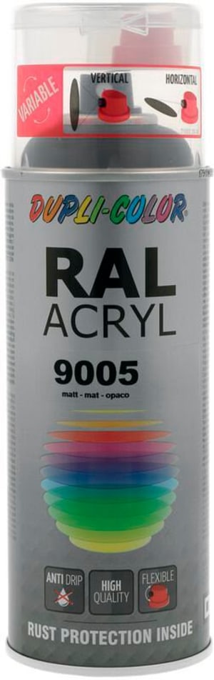 Peinture acrylique mat RAL 9005 noir profond