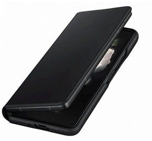 Galaxy Z Fold3 Leather Flip Cover Black