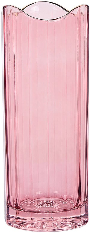 Blumenvase Glas rosa / gold 30 cm PERDIKI