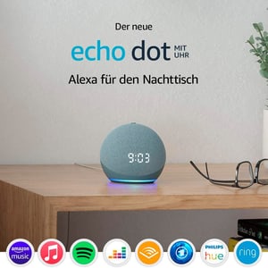 Echo Dot 4. Gen. mit Uhr - Blaugrau