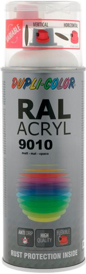 Peinture acrylique mat RAL 9010 blanc pur