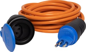Câble de chantier pour utilisation à l’extérieur, système de connexion CH IP55, prise T23, fiche T23, câble 10m AT-N07V3V3-F 3G2,5, orange
