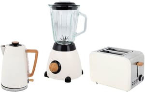 Wasserkocher, Standmixer und Toaster Set, Beige