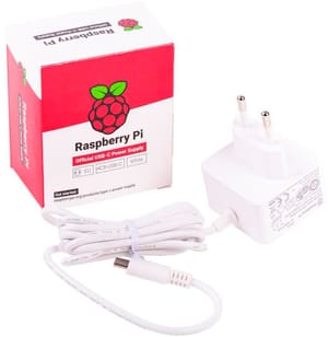 Alimentazione USB-C 5,1 V 3 A Bianco, Raspberry Pi 4