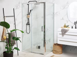 Cabina doccia in vetro temperato 80 x 100 x 185 cm argento YORO