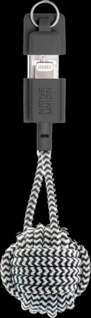 Modischer Schlüsselanhänger mit integriertem USB-A zu Lightning-Kabel - Zebra