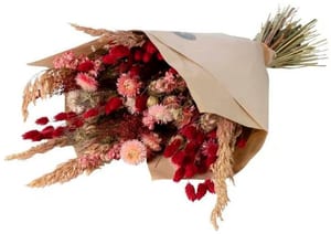 Bouquet de fleurs séchées Rosa grand Nature/Rouge