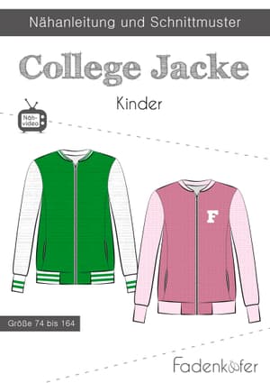 Papierschnittmuster College Jacke Kinder