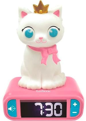 Réveil chaton avec figurine veilleuse 3D et sonneries spéciales