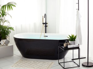 Badewanne freistehend schwarz oval 160 x 75 cm CARRERA