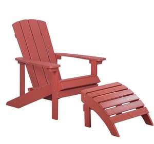 Chaise de jardin rouge avec repose-pieds ADIRONDACK