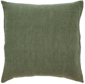 Cuscino in lino 50 cm x 50 cm, verde oliva