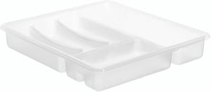 BASIC Besteckkasten mit 6 Fächern, Kunststoff (PP) BPA-frei, transparent