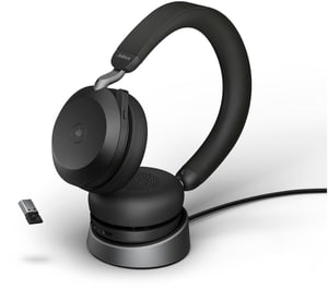 Evolve2 75 Duo MS Noir, USB-A, chargeur inclus