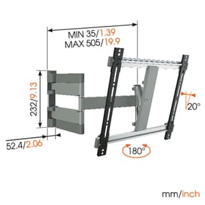 Thin 245W Support mural blanc 26"- 55"