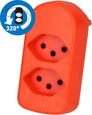 Mehrfachstecker maxADAPT BS 2 x T13, Fl-Orange