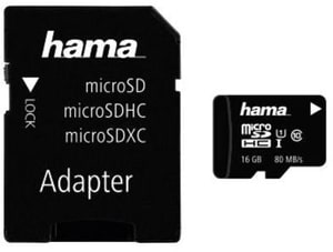 16GB Class 10 UHS-I 80MB / s + Adapter / Mobile