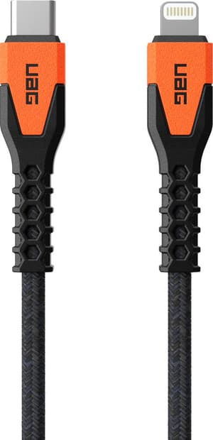 Kevlar Core Power Cable USB-C to Lightning - black/orange