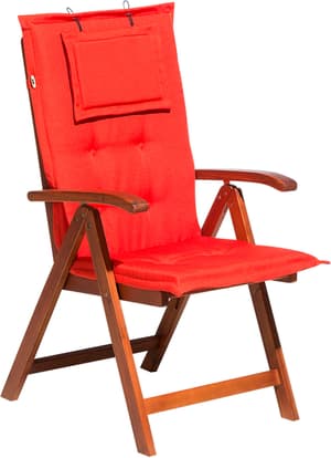 Chaise de jardin avec coussin rouge clair TOSCANA