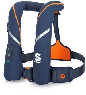 Aufblasbare Schwimmweste Survival 275Duo blau-orange