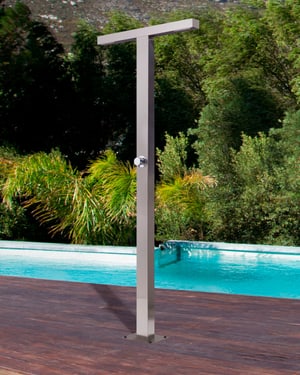 Gartendusche Edelstahl silber freistehend URZULAI