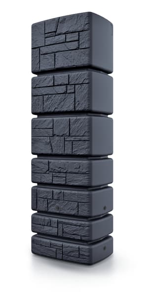 Baril d'eau de pluie Tower Stone avec Tap argent