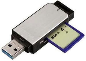 Lecteur de cartes SD/microSD USB 3.0, argent